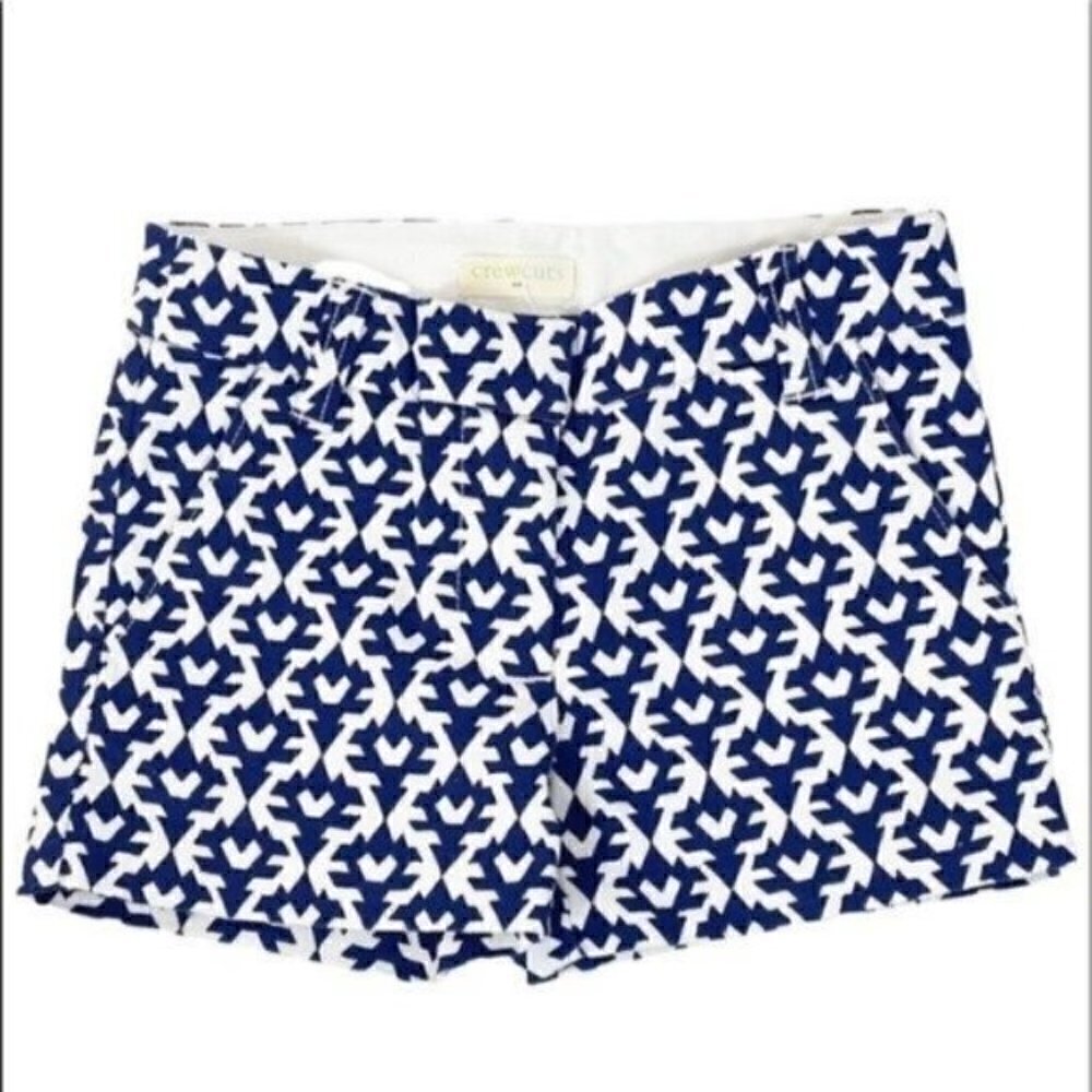 Crewcuts  by J.Crew Girls Chino shorts blue white size 4 style # 08957